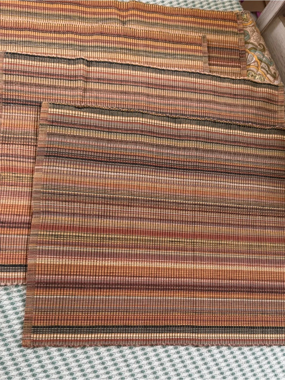 C&F Home Cedar Stripes 100% Cotton Handwoven Set of 6 Placemats 13